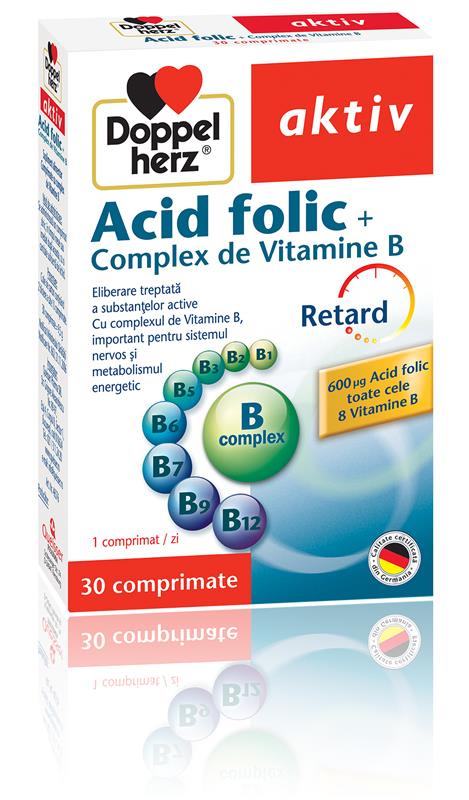 Doppel Herz Acid folic+Complex de Vitamine B 30 comprimate