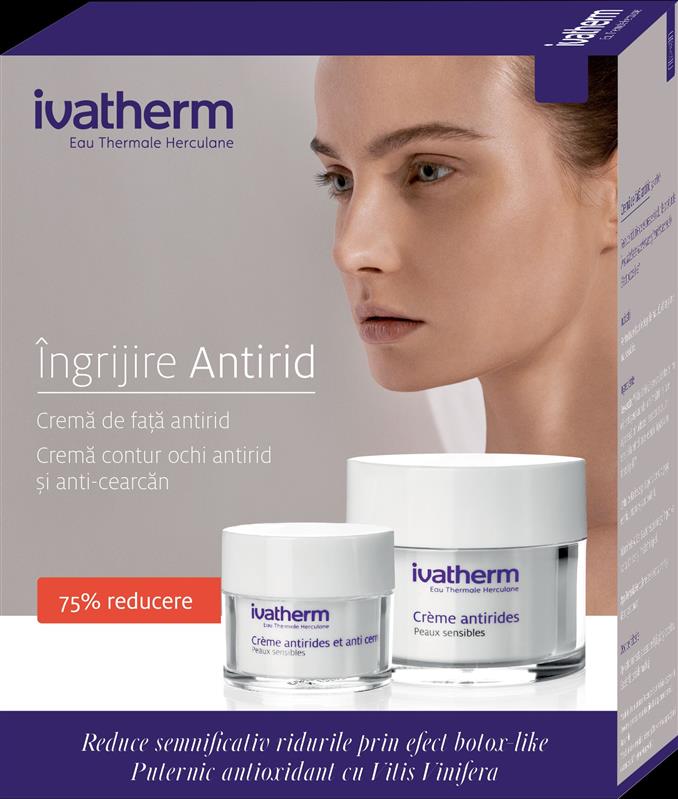 Pachet Crema antirid, 50 ml + Crema antirid si anti-cearcan, 15 ml, Ivatherm