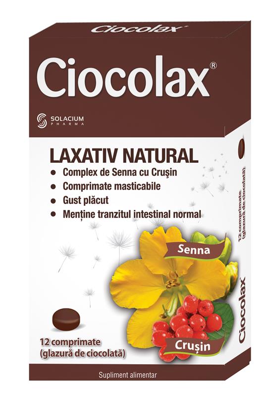 Ciocolax laxativ natural, 12 comprimate, Solacium Pharma