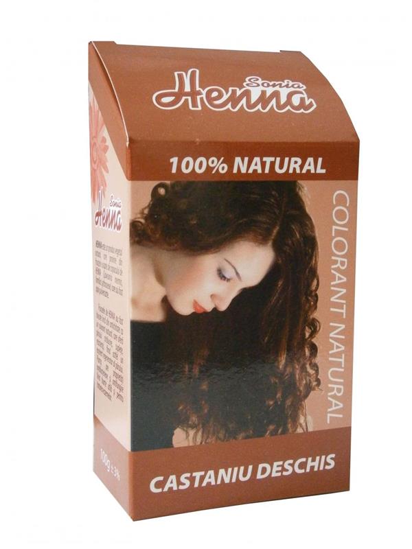 Colorant Natural Henna Sonia Castaniu Deschis, Kian Cosmetics, 100 g