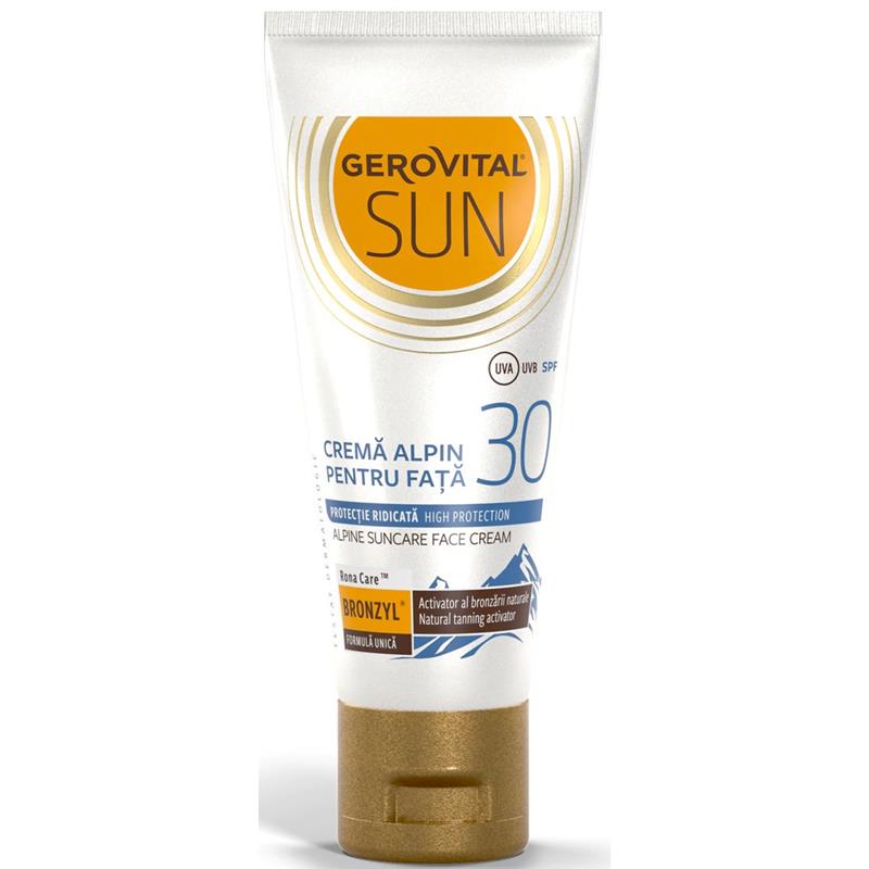 Crema alpin pentru fata Gerovital Sun, SPF 30, 30 ml