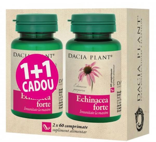 Echinacea forte 1+1 CADOU, 2 x 60 cp, Dacia Plant