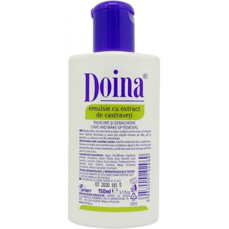 Emulsie cu extract de castraveti Doina, 150 ml