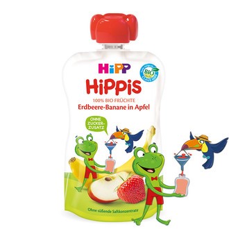 Hipp Hippis Piure de fructe- Capsuni- Banana in Mar BIO 100 ml