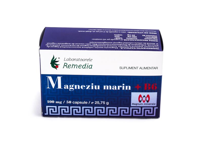Magneziu Marin + B6 (5 blistere x 10 capsule)