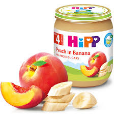 Mar cu piersica si banana ,Hipp, de la 4 luni, 125 gr