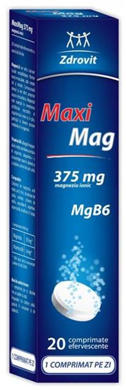 Maxi Mag 375 mg  20 comprimate efervescente