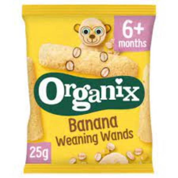 Organix Clouds, rondele ecologice din orez cu banane, 7 luni+, 40 g