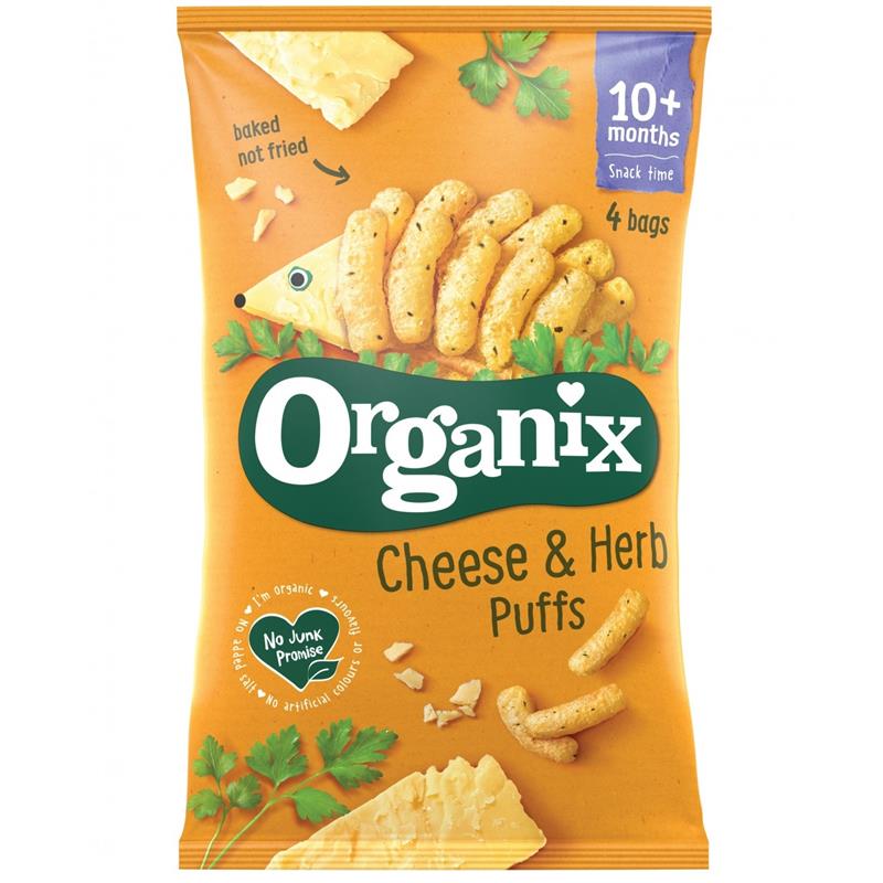 Organix, Snack ecologic din porumb cu branza si patrunjel, 10 luni+, 60 g