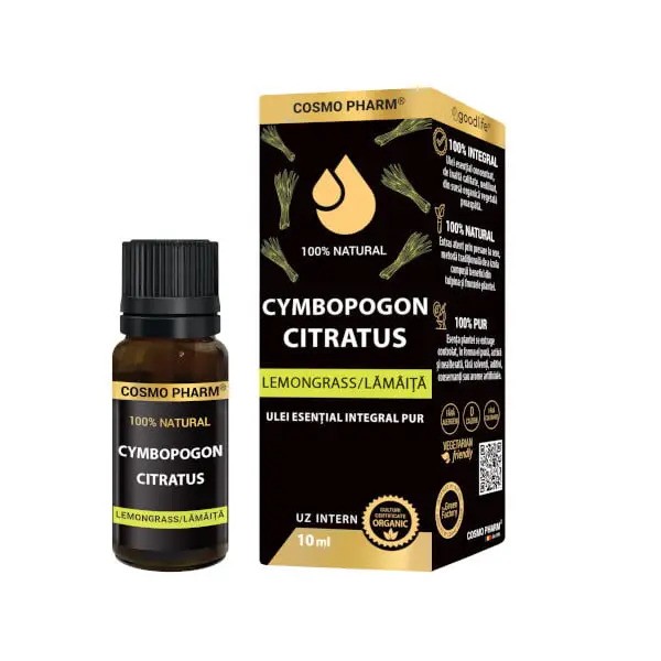 Ulei esential de lemongrass (lamaita), Cosmo Pharm, 10 ml