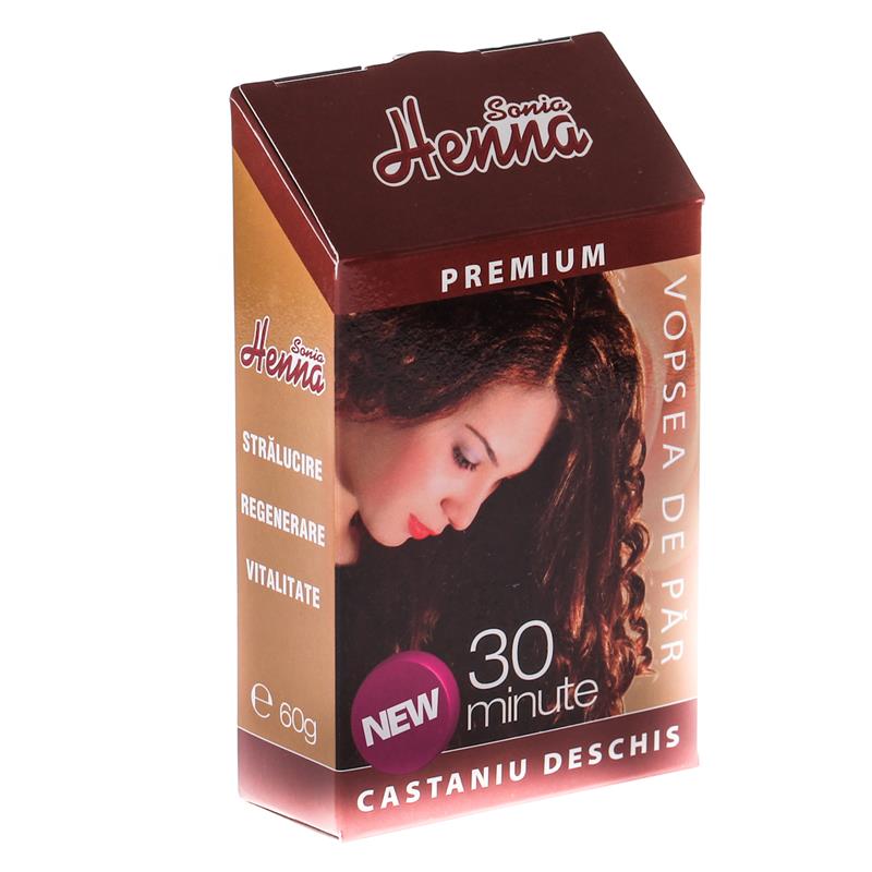 Vopsea Par Henna Sonia Premium Castaniu Deschis, Kian Cosmetics, 60 g